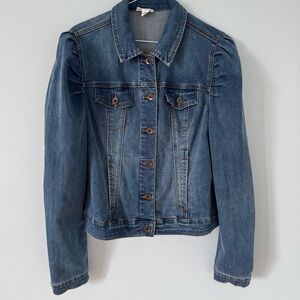 Tribal Jeans- denim jacket slight puff sleeve size S